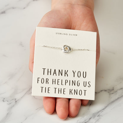 Sterling Silver Thank You for Helping us Tie The Knot Bridal Bracelet