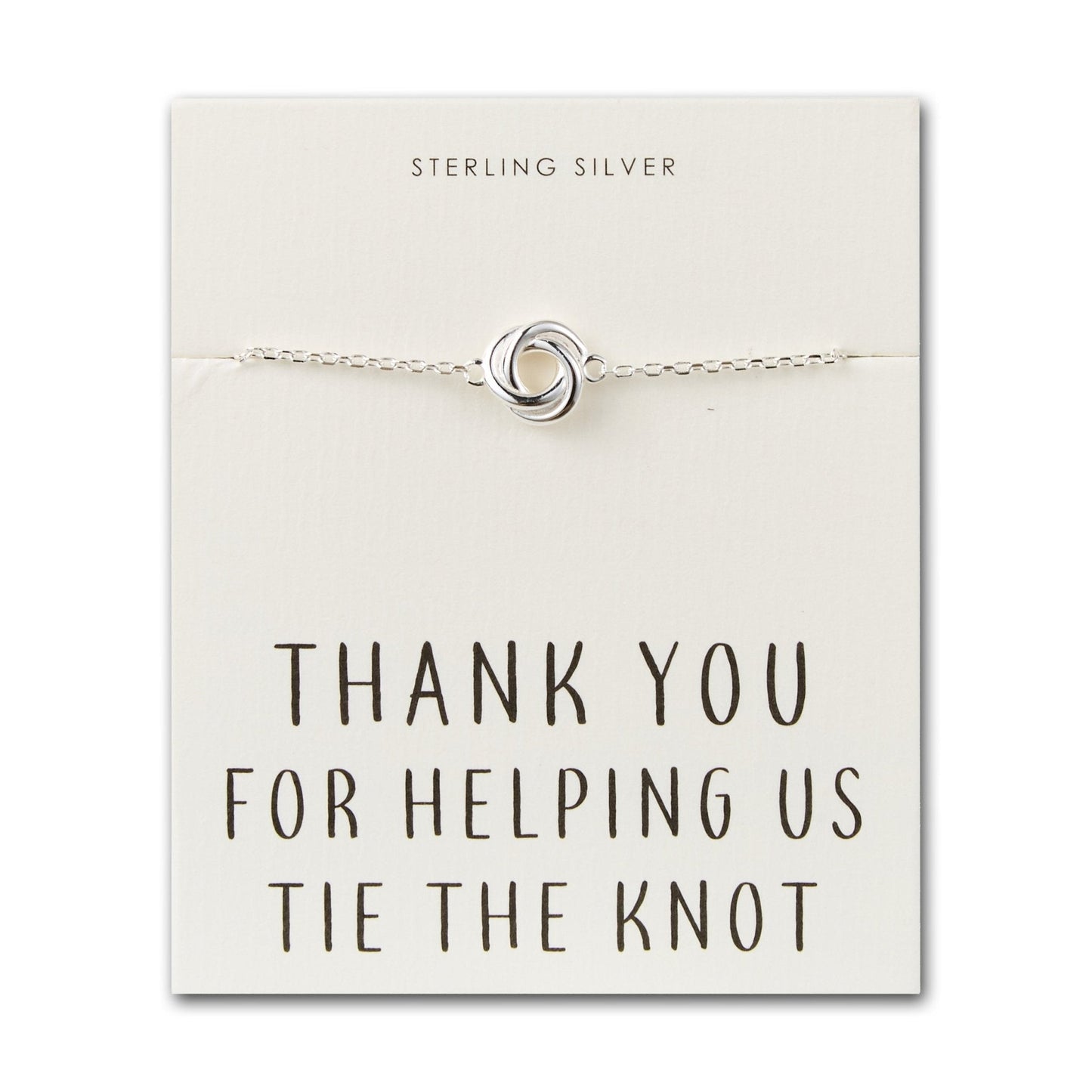 Sterling Silver Thank You for Helping us Tie The Knot Bridal Bracelet