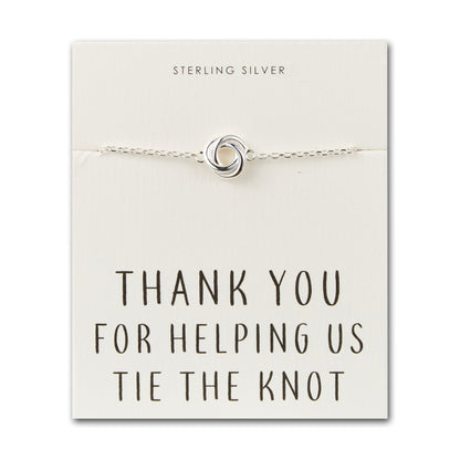 Sterling Silver Thank You for Helping us Tie The Knot Bridal Bracelet