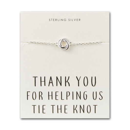 Sterling Silver Thank You for Helping us Tie The Knot Bridal Bracelet
