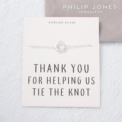 Sterling Silver Thank You for Helping us Tie The Knot Bridal Bracelet