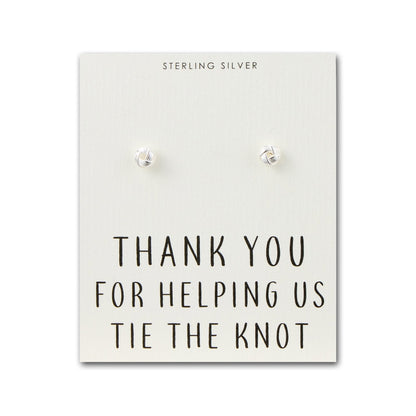 Sterling Silver Thank You for Helping us Tie The Knot Bridal Earrings