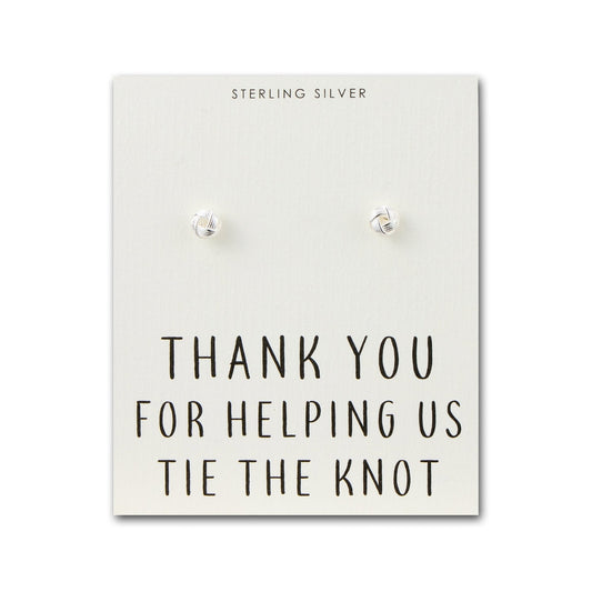 Sterling Silver Thank You for Helping us Tie The Knot Bridal Earrings