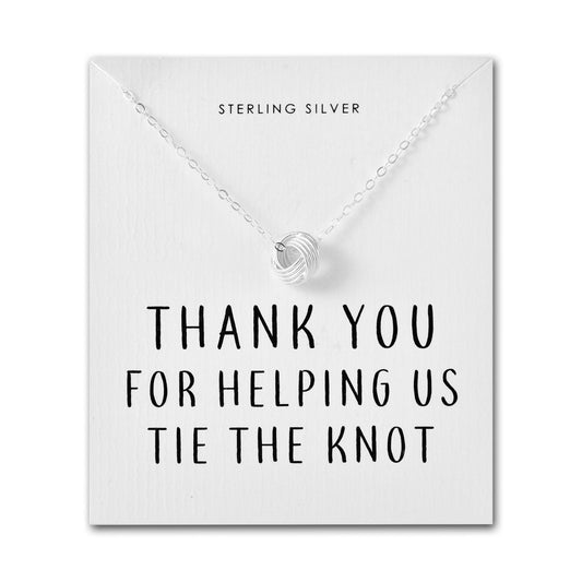 Sterling Silver Thank You for Helping us Tie The Knot Bridal Necklace