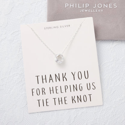 Sterling Silver Thank You for Helping us Tie The Knot Bridal Necklace