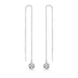 Sterling Silver Thread Earrings Created with Zircondia® Crystals