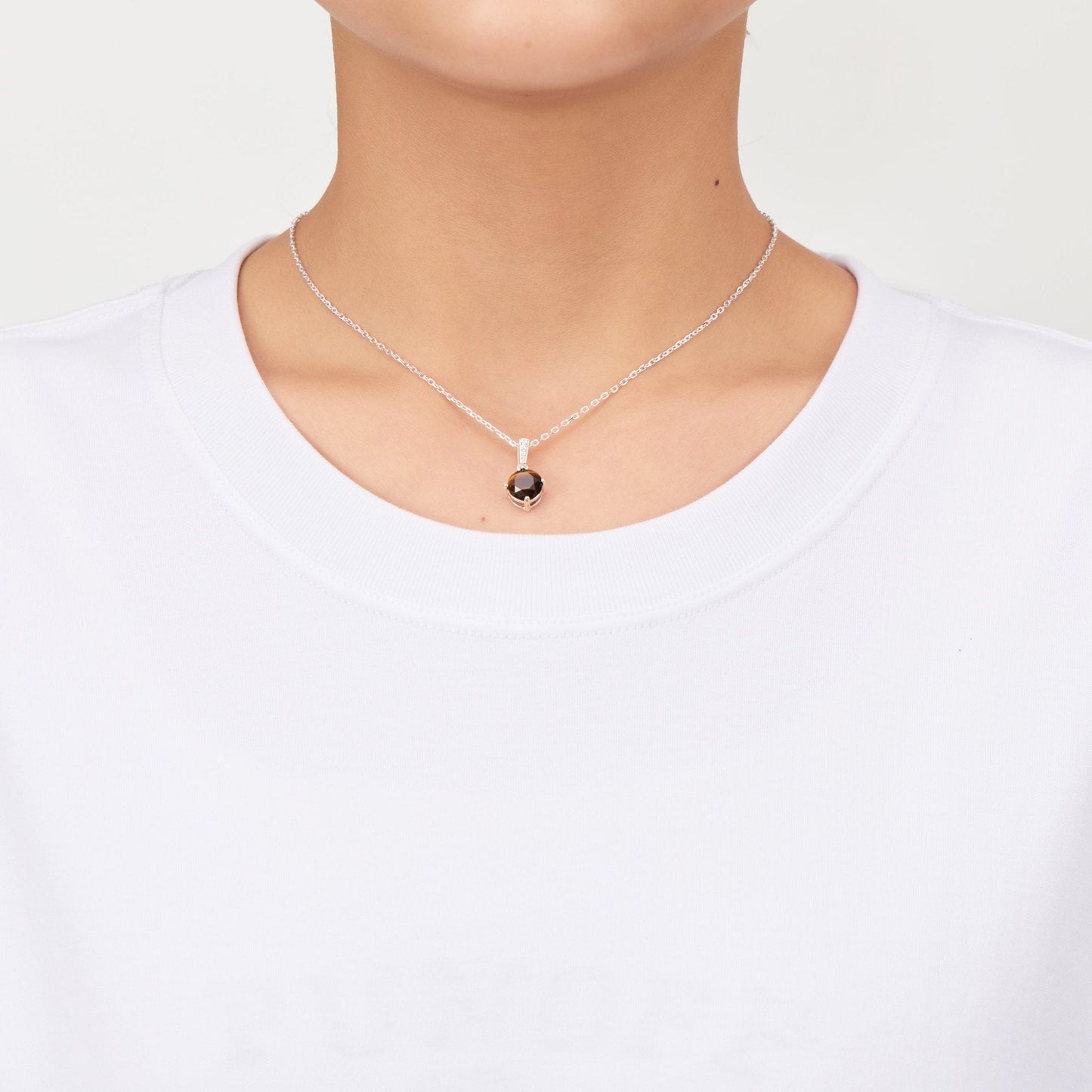 Sterling Silver Tigers Eye Gemstone Necklace