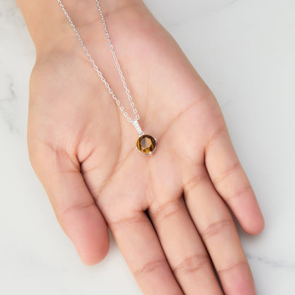 Sterling Silver Tigers Eye Gemstone Necklace with Quote Card