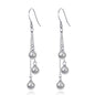 Sterling Silver Triple Grey Pearl Drop Earrings