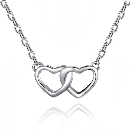 Sterling Silver True Friends Heart Link Necklace with Quote Card