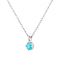 Sterling Silver Turquoise Necklace Created with Zircondia® Crystals