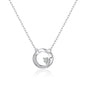 Sterling Silver Twisted Circle Necklace Created with Zircondia® Crystals