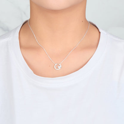 Sterling Silver Twisted Circle Necklace Created with Zircondia® Crystals