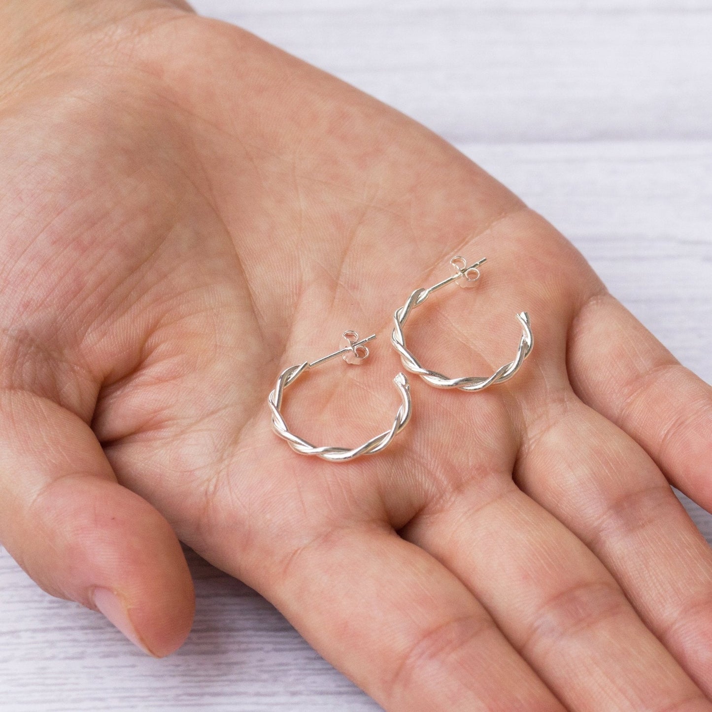 Sterling Silver Twisted Knot Hoop Earrings