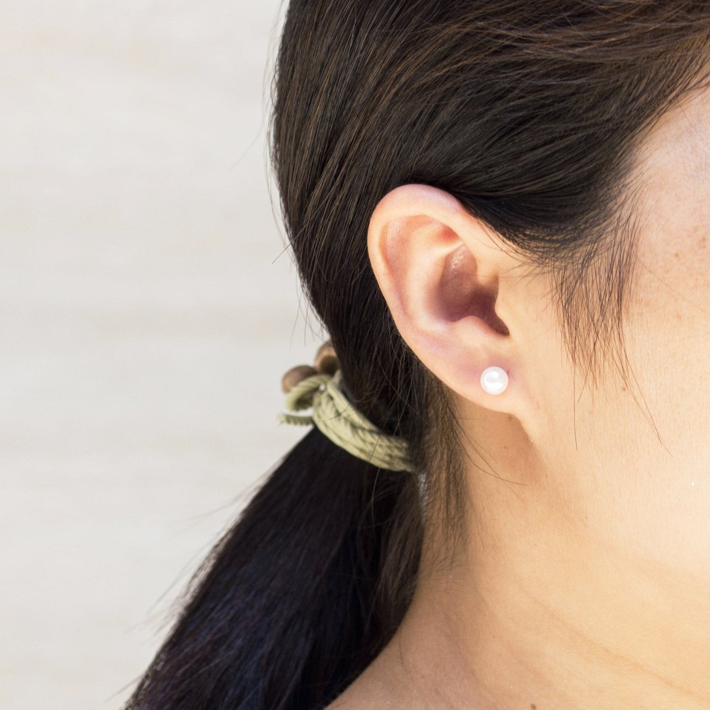 Sterling Silver White Shell Pearl Earrings