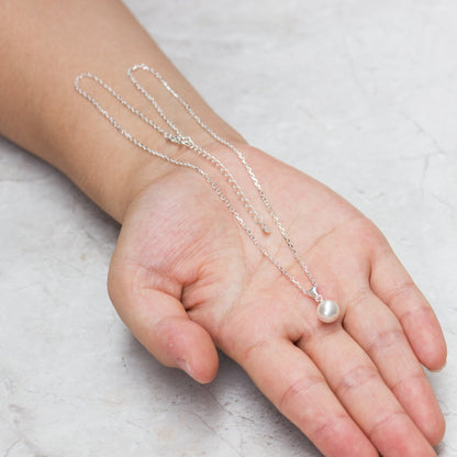 Sterling Silver White Shell Pearl Necklace