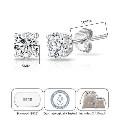 Sterling Silver World's Greatest Teacher Crystal Earrings