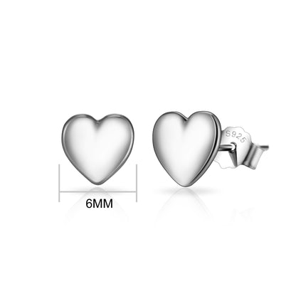 Sterling Silver Friendship Quote Heart Earrings