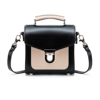 Handmade Leather Sugarcube Handbag - Cafe Noir