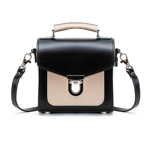 Handmade Leather Sugarcube Handbag - Cafe Noir