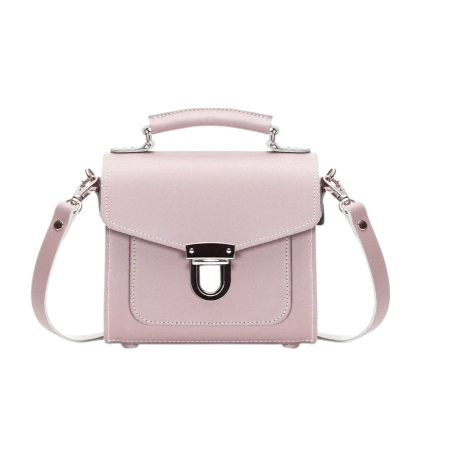 Handmade Leather Sugarcube Handbag - Rose Quartz