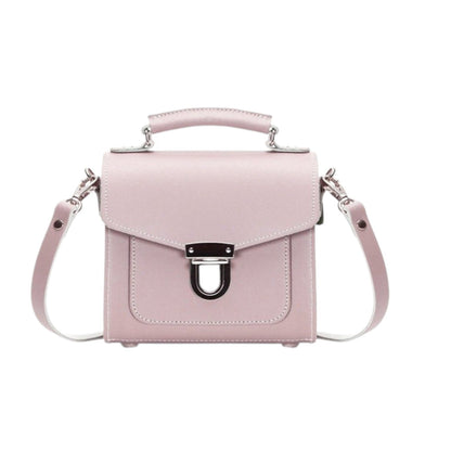 Handmade Leather Sugarcube Handbag - Rose Quartz