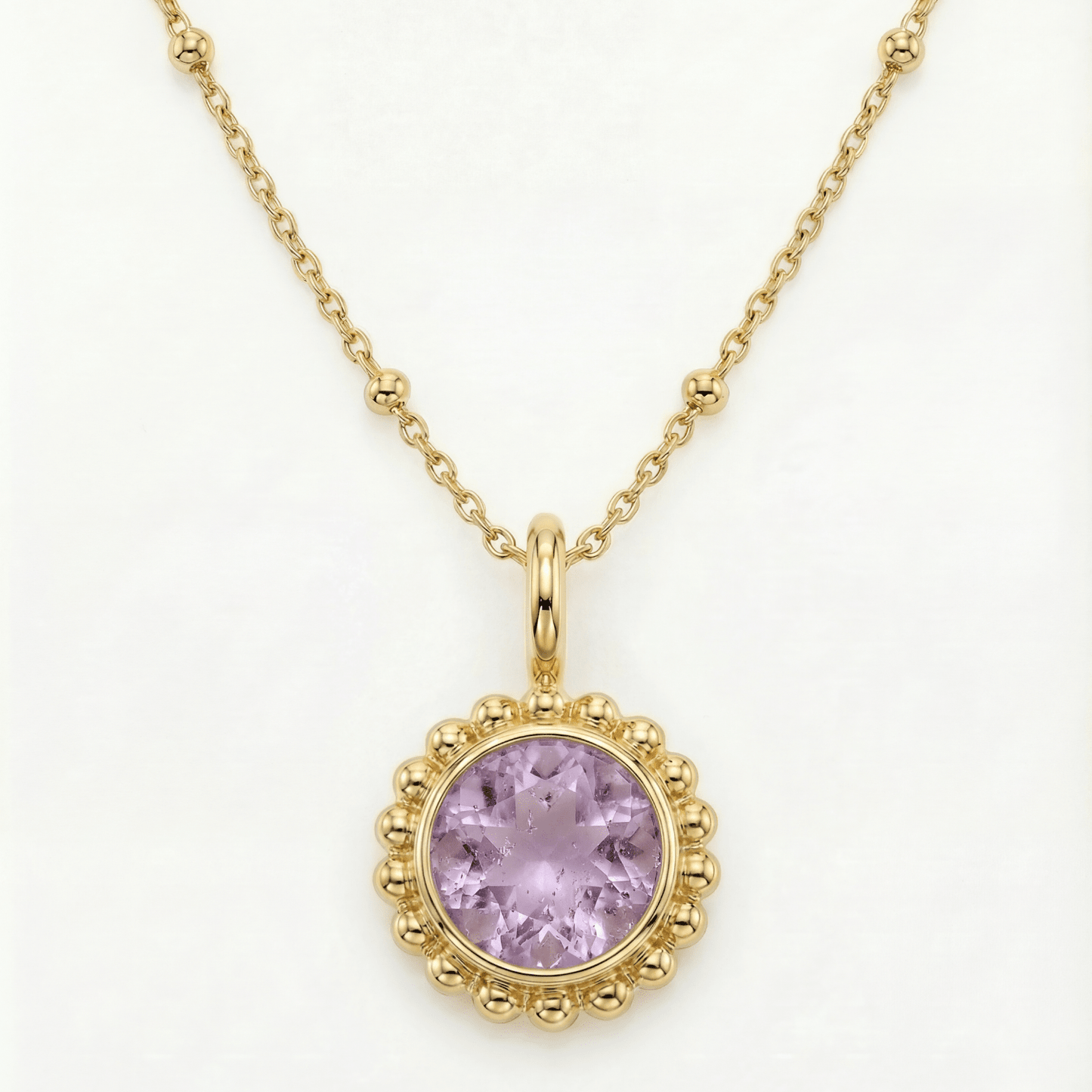 Sunburst Necklace - Amethyst in Gold or Silver