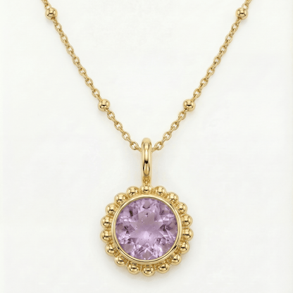 Sunburst Necklace - Amethyst in Gold or Silver