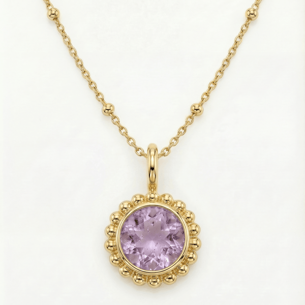 Sunburst Necklace - Amethyst in Gold or Silver