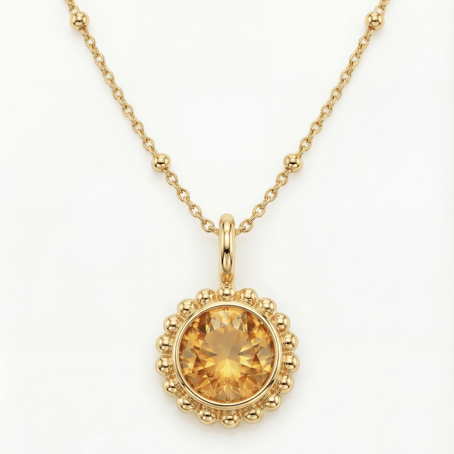 Sunburst Necklace - Citrine in Gold or Silver