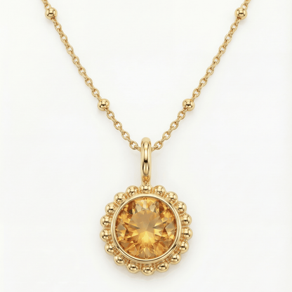 Sunburst Necklace - Citrine in Gold or Silver
