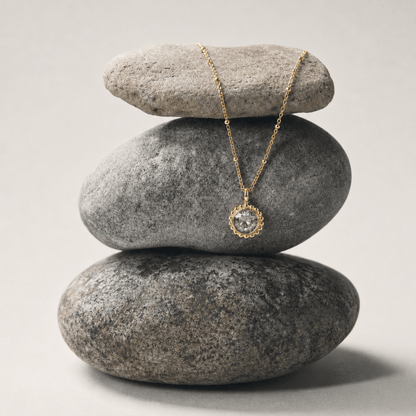 Sunburst Necklace - Green Quartz in Gold or Silver