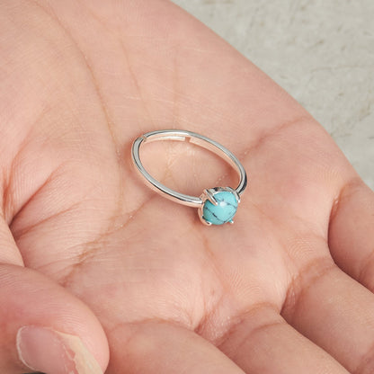 Synthetic Turquoise Adjustable Ring