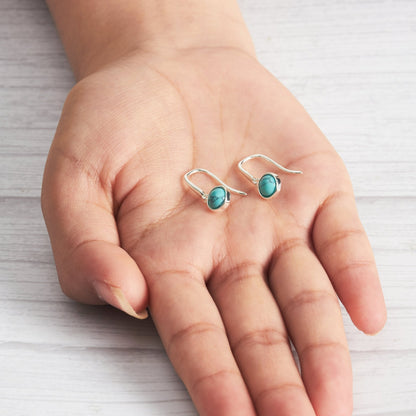 Synthetic Turquoise Drop Earrings