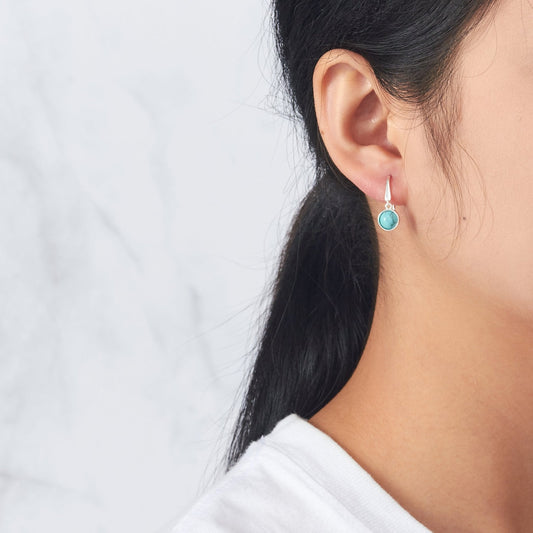 Synthetic Turquoise Drop Earrings