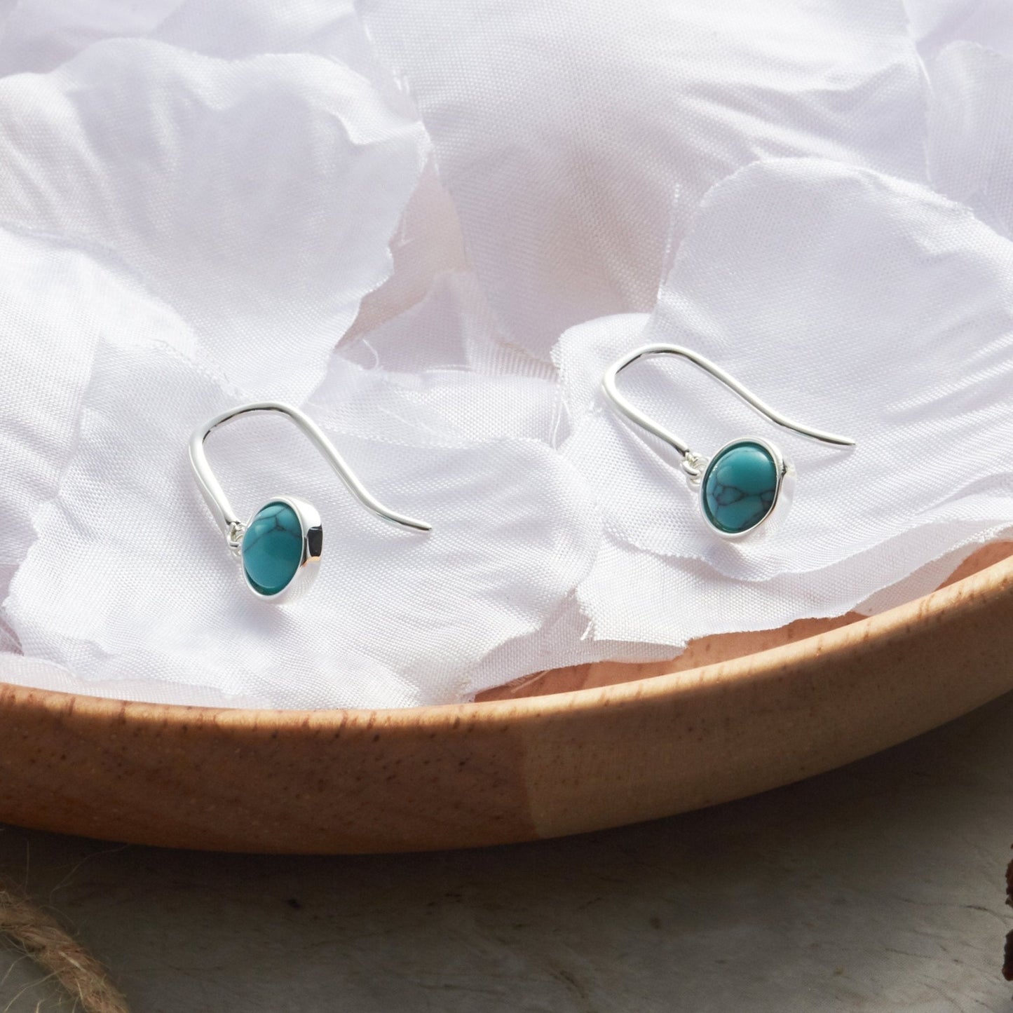 Synthetic Turquoise Drop Earrings