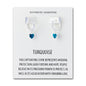 Synthetic Turquoise Gemstone Heart Charm Hoop Earrings with Quote Card