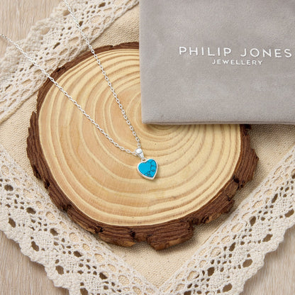 Synthetic Turquoise Gemstone Heart Necklace