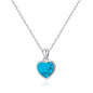 Synthetic Turquoise Gemstone Heart Necklace