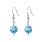 Synthetic Turquoise Gemstone Round Drop Earrings