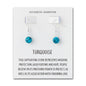 Synthetic Turquoise Gemstone Round Drop Earrings with Quote Card