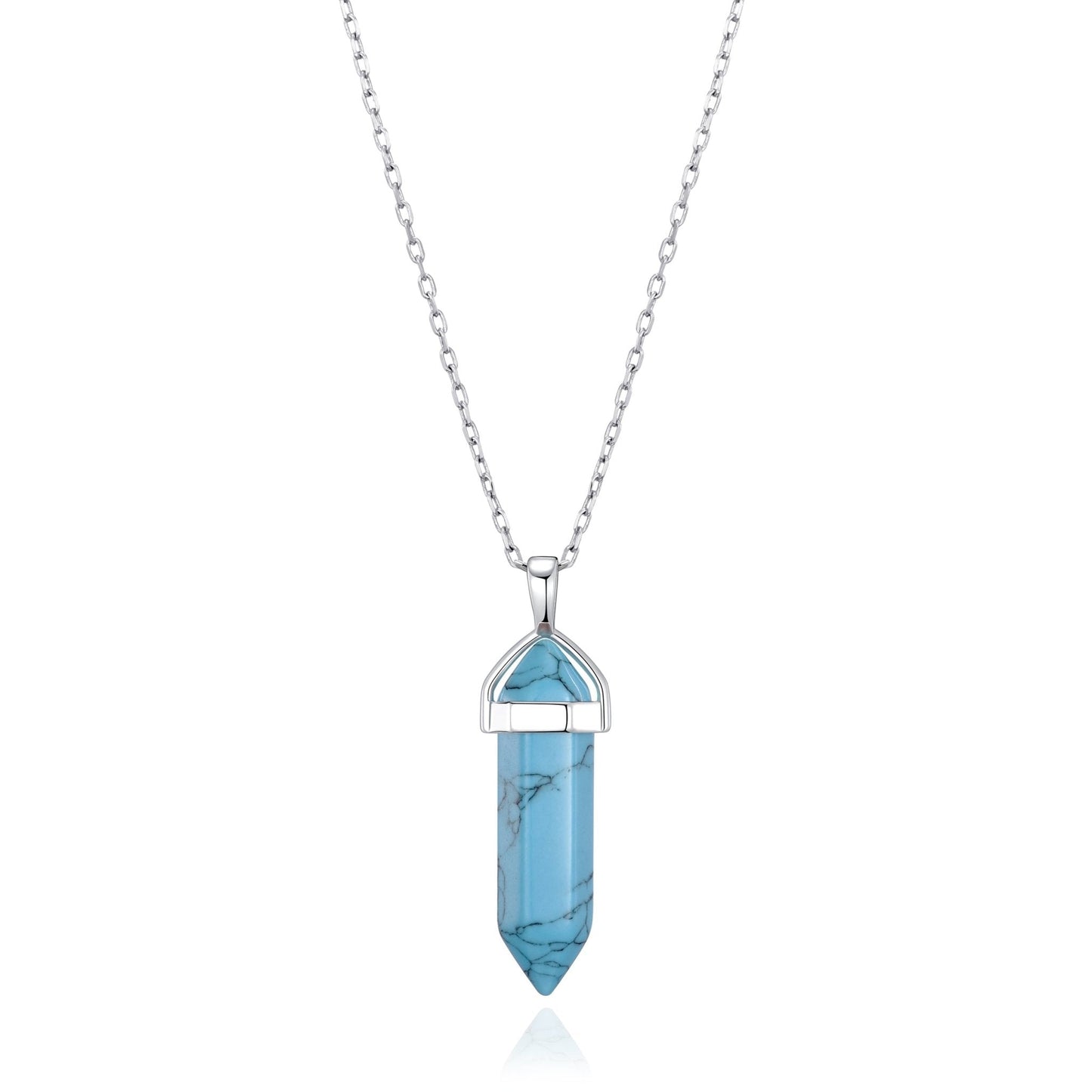 Synthetic Turquoise Genuine Gemstone Necklace