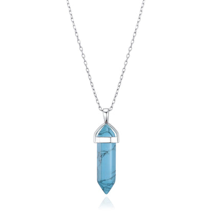 Synthetic Turquoise Genuine Gemstone Necklace