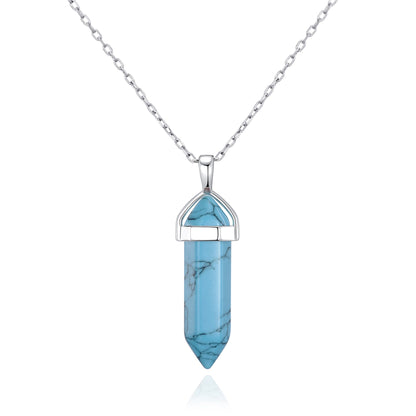 Synthetic Turquoise Genuine Gemstone Necklace