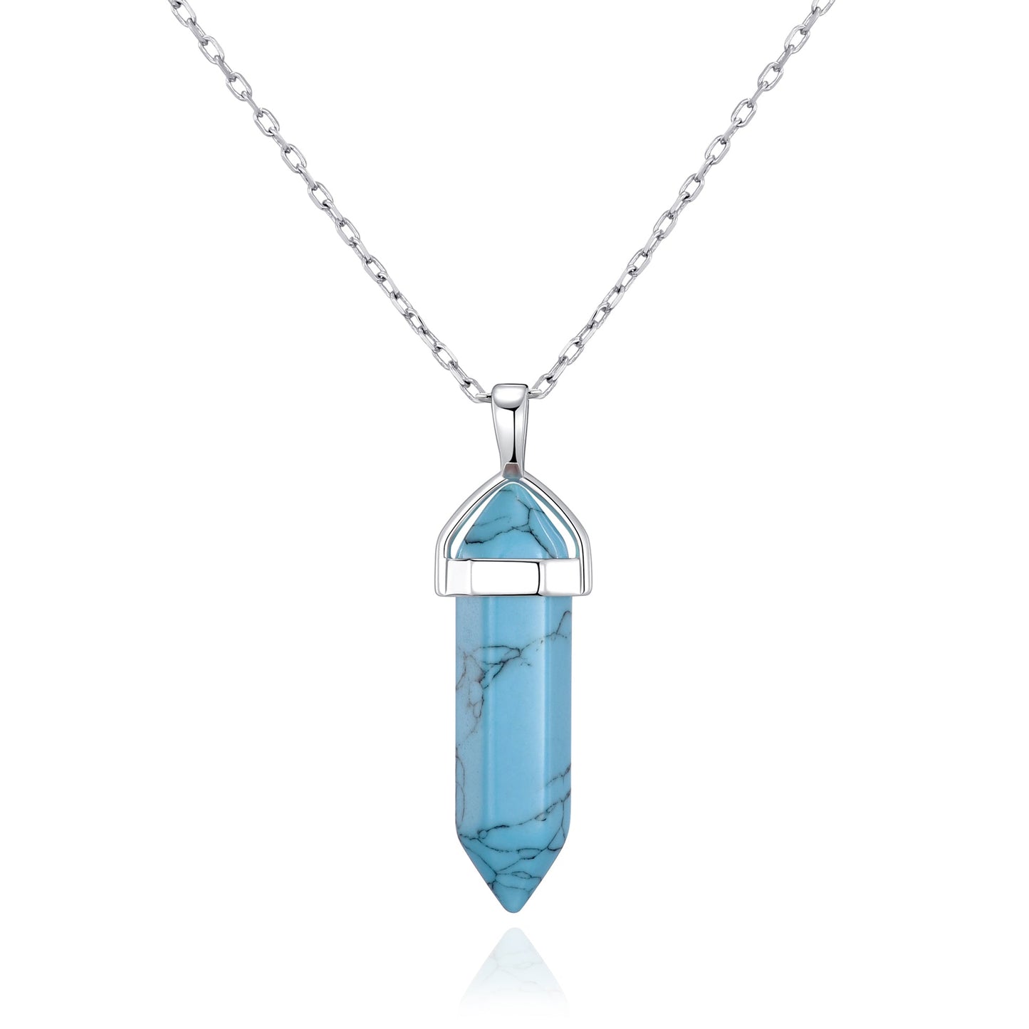 Synthetic Turquoise Gemstone Necklace with Quote Card