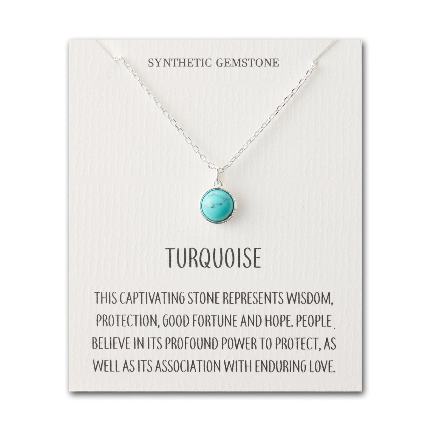 Synthetic Turquoise Necklace with Quote Card