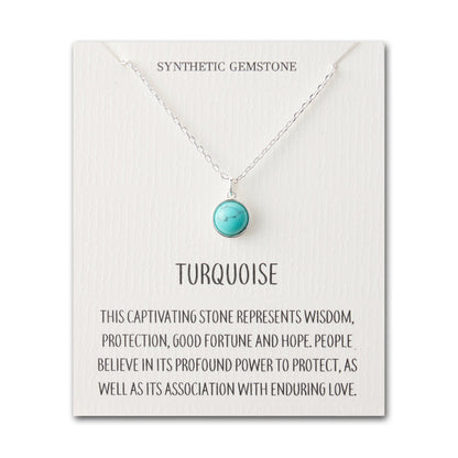 Synthetic Turquoise Necklace with Quote Card