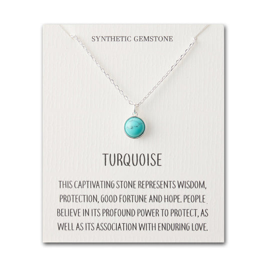 Synthetic Turquoise Necklace with Quote Card
