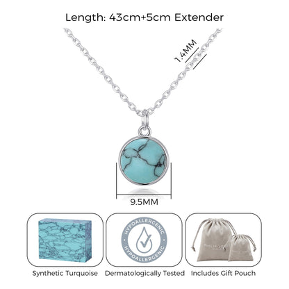 Synthetic Turquoise Necklace with Quote Card