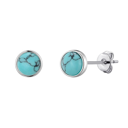 Synthetic Turquoise Stud Earrings